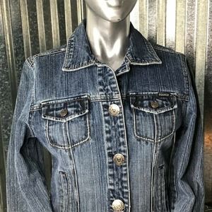 Squeeze Denim Jean Jacket Medium Stone